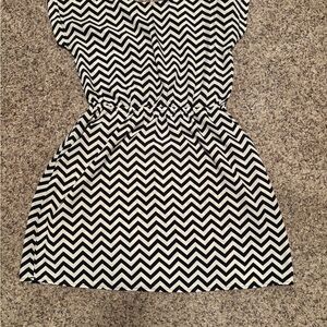 Stylish Black and White Chevron Dress